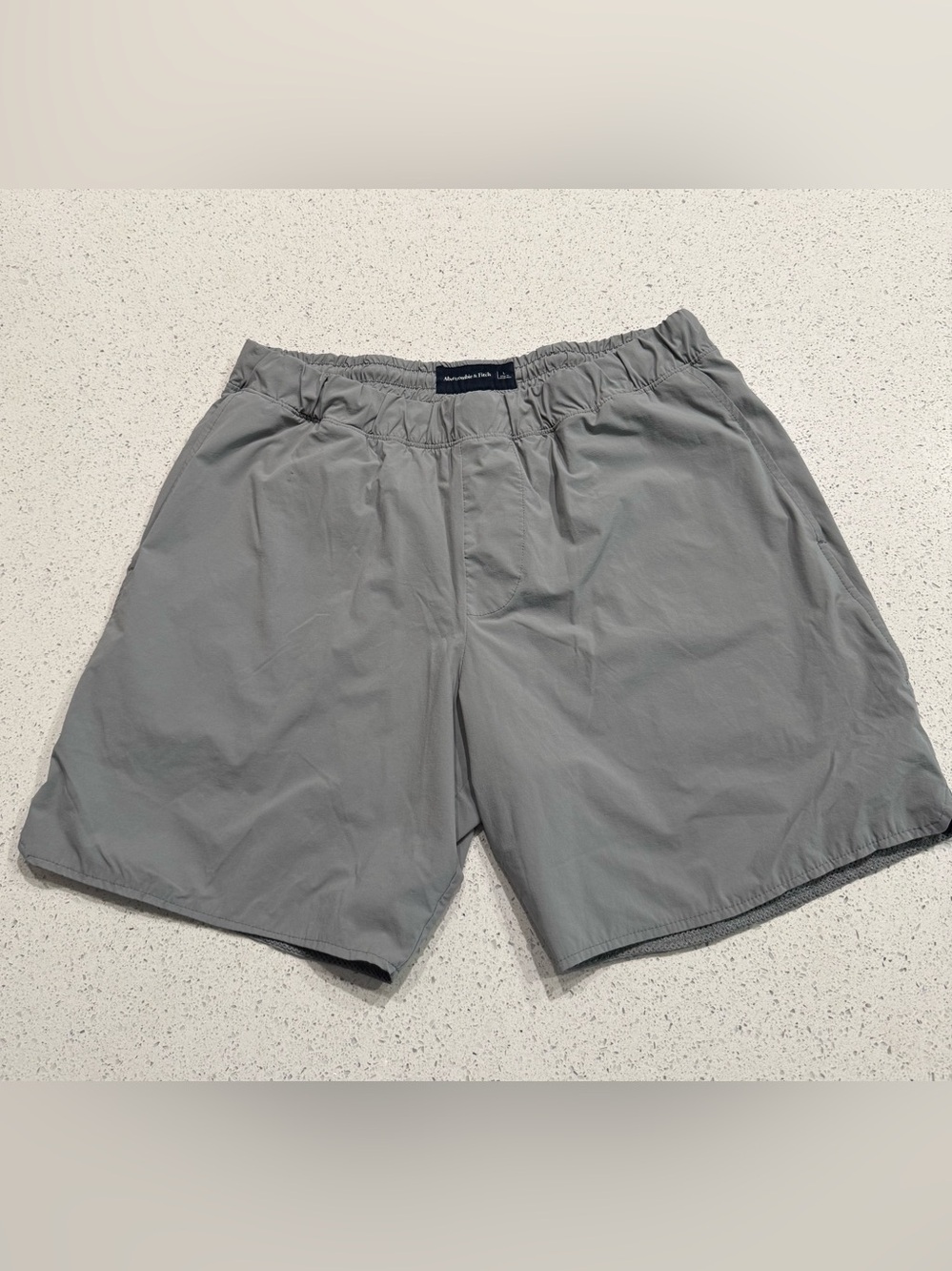 Abercrombie & Fitch Men's Light Gray Athletic Shorts